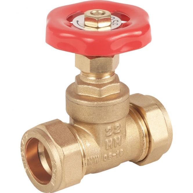 22mm Gate Valve - Brass Compression