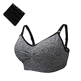 CHJPro Women's Seamless Wire-Free Nursing Bra Comfort Sleep Bralette for pregnant and breastfeeding women,US-601-Grey-M-Merchant