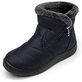 Cheval Winter Snow Zip Up Boots for Women, Fur Lined Warm Ankle Booties, Outdoor Anti-slip Waterproof Comfortable Short Boot, Botas De Invierno Para Mujert