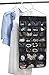 Misslo Closet Jewelry Hanging Non-woven Organizer Holder 30 Pockets 17 Hook and Loops With hanger - Black