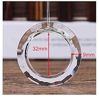 Makaor Chandelier Glass Crystals Handing Ring for Chandeliers Lamp Prisms Parts Drops Pendant 50mm 1PCS Decoration (Size:Diameter 50mm, Clear)
