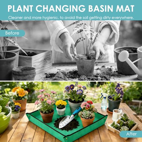 7PC Gardening Tool Set, Gardening Kit Garden Bag with Heavy Duty Holding Bag, Garden Hand Tool Set, Gardening Gifts for Women and Men