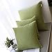 Kevin Textile Decor Velvet Solid Striped Cushion Cover Sham Handmand Decor Pillow Cover Soft Square Throw Fall Pillow Case for Chair, 18x18 inch (45cm),Set of 2,Greenery