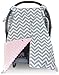 Kids N’ Such Peekaboo Baby Car Seat Cover Car Seat Canopy & Nursing Cover, Chevron/Soft Pink Minky