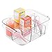 mDesign Baby & Nursery Divided Storage Organizer Tote Bin - Small, Clear