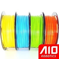 AIO Robotics Universal Premium Filament Bundle, PLA, True Popular Pantone Colors (Multi-Pack of 4), Yellow, Bright Blue, Bright Green, Orange