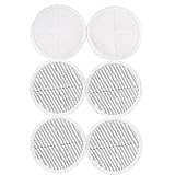 KEEPOW 6 Pcs Mop Pads Replacement for Bissell 2124 2039A Spinwave Hard Floor Mop (2 Soft Touch Pads + 4 Scrubby Pads)