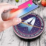 Star Trek Qi Wireless Charger with 8000 mAh Backup Battery Pack for Wired and Wireless Charging. Portable Wireless Phone Charger with Starfleet Illuminated Logo. StarTrek Gifts, Collectibles, Gadgets