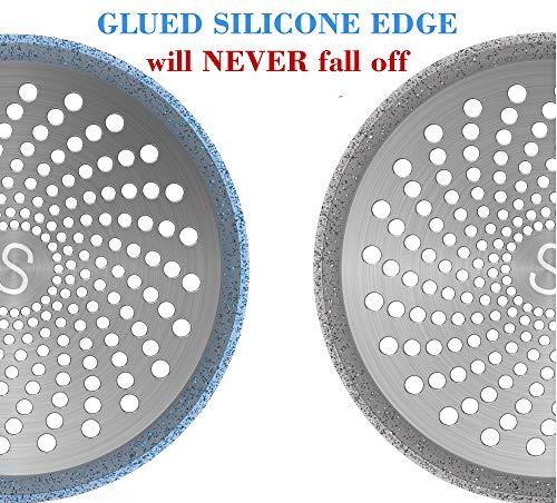 STAN BOUTIQUE Shower Hair Drain Trap | Catcher Stall Protector Strainer Flat Cover Stopper for Bathrooms Stainless Steel and Silicone for Easy Cleaning - 2 Pack