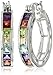 Sterling Silver Genuine Multi Gemstone Hoop Earrings