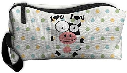 Cow Say I Love U Travel Toiletry Bag Makeup Pouch Organizers