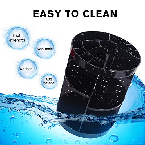 360 Degree Spinning Makeup Organizer, sanipoe Adjustable Makeup Carousel Round Rotating Storage Stand Rack, Large Capacity Ondisplay Shelf Cosmetics Organizer, Best for Countertop and Bathroom, Black - Thumbnail 4