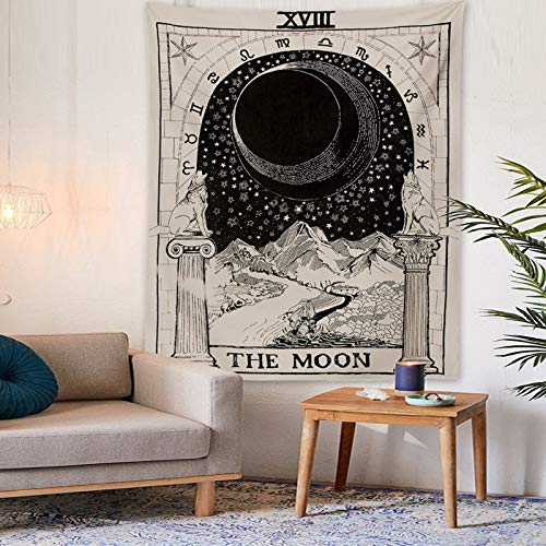 INTDORM-Tarot-Moon-Tapestry-Wall-hanging-Zodiac-Tapestry-Astrology-Tapestry-Meditation-Tapestry-Medieval-Tarot-Decor-Wall-Tapestry-For-Bedroom-Dorm-Room-The-Moon-B-150x200cm