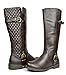 DREAM PAIRS INTRUDER Women's Winter Quilted Zipper Buckles Accent Riding Knee High Boots