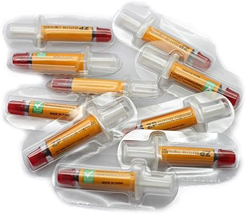 Jibrael 1g Grey Mini Syringe Silicone Thermal Grease Heatsink Compound Paste CPU GPU VGA Pack of 10pcs