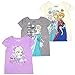 Disney Girls Frozen Elsa and Anna 3 Pack T-Shirts for Toddler and Little Kids – Pink/White/Grey