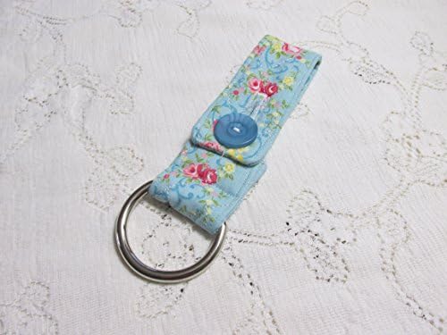 Shabby Chic Blue Roses Quilted Kitchen Towel Holder - Heavy-Duty D-Ring - Kitchen Towel Hanger - Towel Keeper