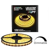 LEDJump Bright High Power Ouput Lumen Flexible 300 LED Light Strip Ribbon 16 Ft 5 Meter 3M Tape Warm White 2500-2700k 12V Dimmable Tape Light