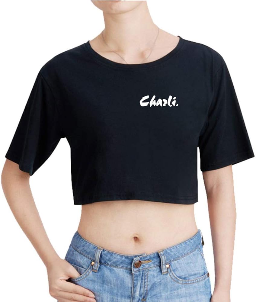 NCTCITY Women Crop Tops Charli D'Amelio Print TShirts Amazon.co.uk Clothing