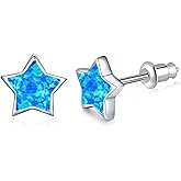 CiNily Womens Star Moon Earrings for Girls Gold Plated Cute Opal Stud Earrings/Hoop Dangle Earrings Hypoallergenic Jewelry Gift Men/Boys Earrings