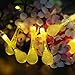 VMANOO Christmas Decorative Solar Powered Lights, 30 LED 19.7ft 8 Modes Water Drop Fairy String Light for Outdoor Indoor Home Patio Lawn Garden Xmas Party Wedding Valentines Gift 2 Pack (Warm White)