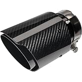 Bielpord 2.5"Inlet 3.5"Outlet Exhaust Tips Carbon Fiber Tailpipe Exhaust Pipe Tail Throat Tail Pipe Modification Parts GlossyBlack Need Height>4 Inch Widht>4 Inch