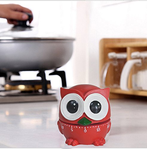 GIFTME 5 Owl Cartoon Kitchen Timer Cooking Timer Cute Timer Reminder(Bluish green) - Thumbnail 4