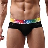 Men's Underwear,Neartime Mens Low Waist Boxers Shorts Men Underpants Soft Briefs (XL, Black)