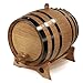 1 Liter Whiskey Oak Barrel for Aging – Golden Oak Barrel with Black Steel Hoops – Aging and Recipes Digital Guide included