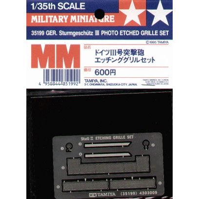 Tamiya Tamiya 1/35 Military Miniature German StuG III etching grill set 1/35 Tamiya 35199 Plastic