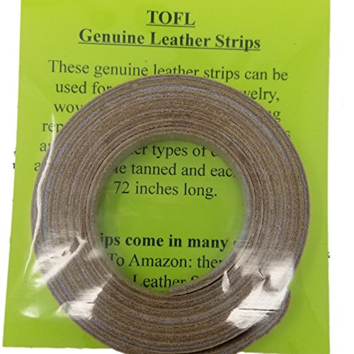 Thin Leather Straps By TOFL Crafts Leather Strips You Can Use. 1/16" Thick, 1/2" Wide and 72" long (Neutral) - Thumbnail 4