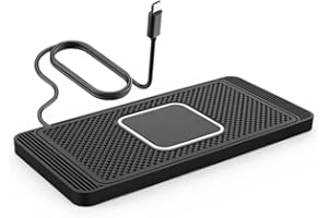 Cordless Car Charger Pad for Lucid Air/Gravity, Non-Slip Phone Charging Mat for Center Console Use, Flexible Trim-to-Fit Desi