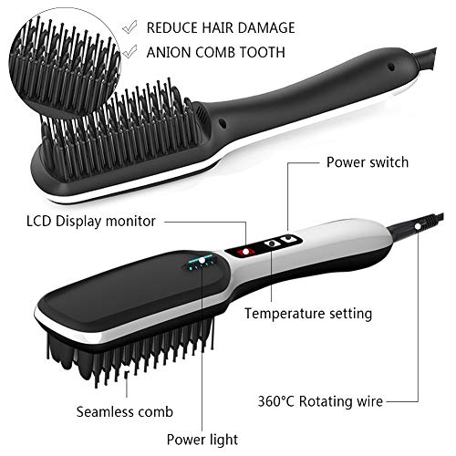 image for Forher 2019 Ionic Beard Straightener Comb, Electrical Heated Irons Hai