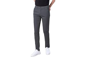 Plaid&Plain Men's Skinny Stretchy Khaki Pants Colored Pants Slim Fit Slacks Tapered Trousers