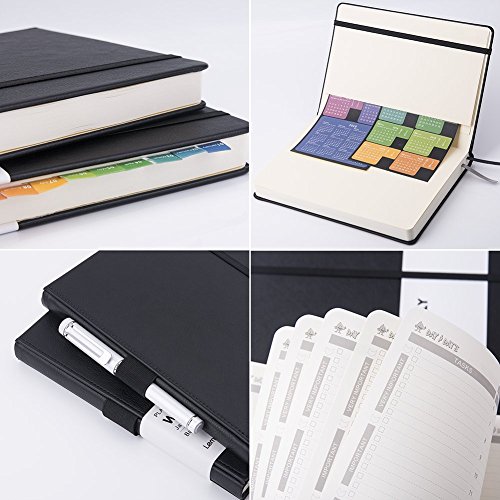 Undated Daily & Monthly Planner + 2018 Calendar Stickers and TO-DO List to Improve Productivity, Premium Thick Paper, Pen Holder, 5.75" x 8.25", Inner Pocket, 6 months at least - Lemome - Thumbnail 4