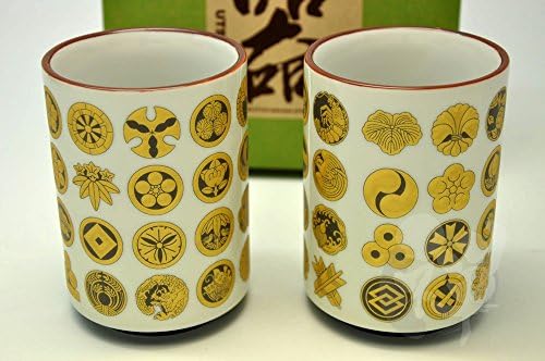 Japanese Mino Yaki Sushi Yunomi Tea Cup 2pc set 7.3 / 7.3 / 10.3cm (2.8 / 2.8 / 4inch)[6835]