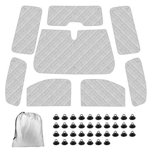 Opaltool 8 x Car Interior Sun Shades Suitable for 2017-2026 Citroen Dispatch, Folding Thermal Blinds Kit for Privacy and Thermal Regulation in Camper Vans