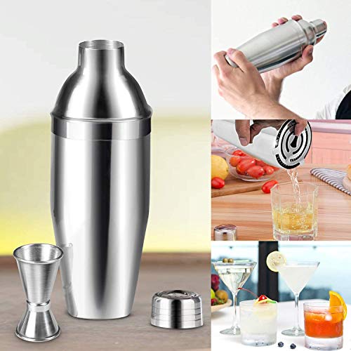 H-ei Cocktail Shaker Set Barkeeper Kit mit Ständer, 10-teiliges Bar Kit mit 18 Unzen Martini Shaker, Edelstahl-Stab… – Bild 8