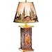 Collections Etc Northwoods Cabin Pine Tree Scene Tabletop Tree Trunk Lamp, Charming Lodge Decor with Moose and Bears