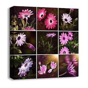 Beautiful Wild Flowers Collage Painting Artwork for Home Framed