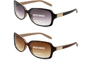 JM Classic Bifocal Reading Glasses Square Stylish Gradient Sunglasses Readers for Women