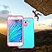 LUXCA Hybrid Dual Layer Defender Armor Case for Samsung galaxy J7 - Teal Pink Armor
