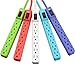 KMC 6-Outlet Surge Protector Power Strip 5-Pack, 245 Joule, Overload Protection, 1.5-Foot Cord, ETL Listed