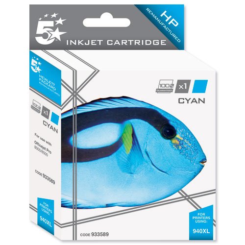 5 Star Compatible Inkjet Cartridge Page Life 1400pp Cyan [HP No. 940XL C4907AE Alternative]