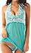ADOREJOY Women's Halter Babydoll Lingerie Set Plus Size