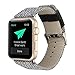 Kobwa 38MM/42MM Watch Band for Apple Watch, Fashion Genuine Leather Watch Band Denim Fabric Replacement Watchband Watch Strap For Iwatch Series 1 Series 2