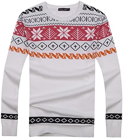Shengdada Modern 2016 New Brand Men'S Winter Casual Slim-Fitting O-Neck 100% Cotton Pullovers Christmas Sweater Men Pull Homme 3 Colors Hot Sale Rice Whitexxl