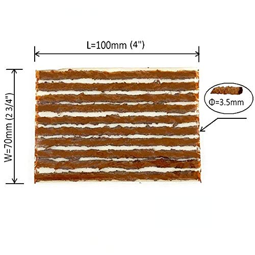 30 Pcs Brown Tire Repair Strings, Automotive Tool Tire Repair Plugs for Tubeless Off-Road Tires Car, Bike, ATV, UTV, Wheelbarrow, Mower