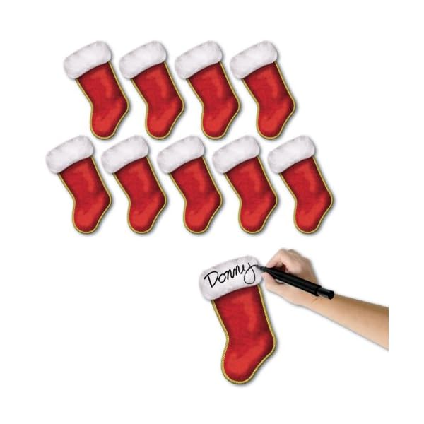 3 Set of 10 Beistle 7-1/4-Inch Mini Christmas Stocking Cutouts bundled by Maven Gifts