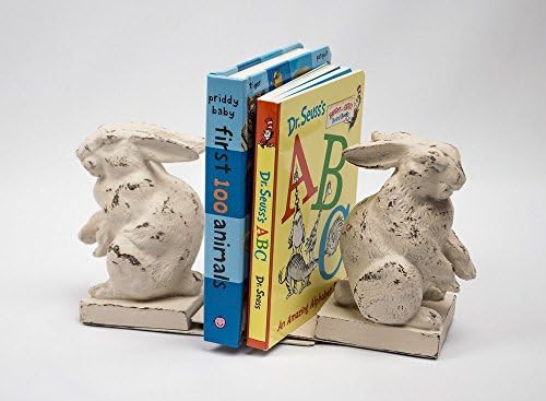 Rabbit Bookends with Two Books Nursery Decor Baby Gift